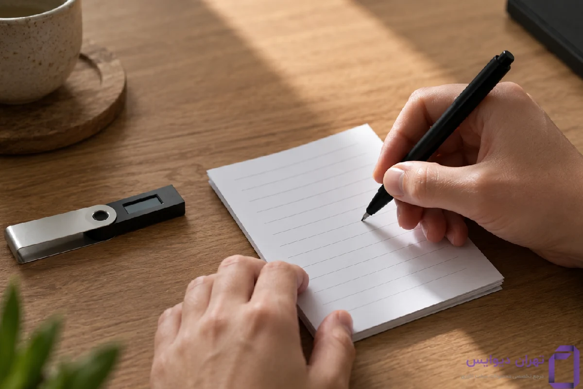 یادداشت عبارت سید روی کاغذ