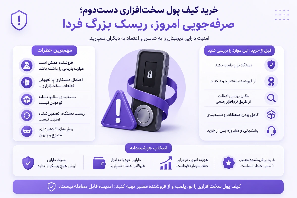 خرید کیف پول سخت افزاری دست دوم