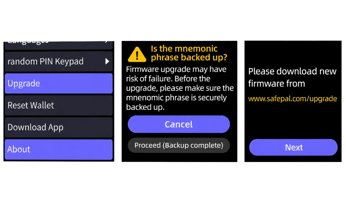 ورود SafePal به حالت Upgrade